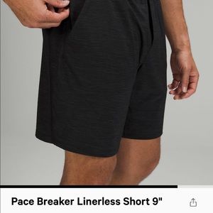 Mens Lululemon Pace Breaker Short 9in Linerless